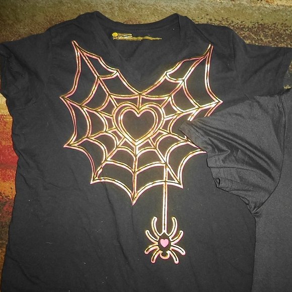 (2) HALLOWEEN TOPS BLACK SHORT SLEEVE GRAPHIC T SHIRTS-WOMENS PLUS SIZE 16-18 1X - Picture 4 of 6